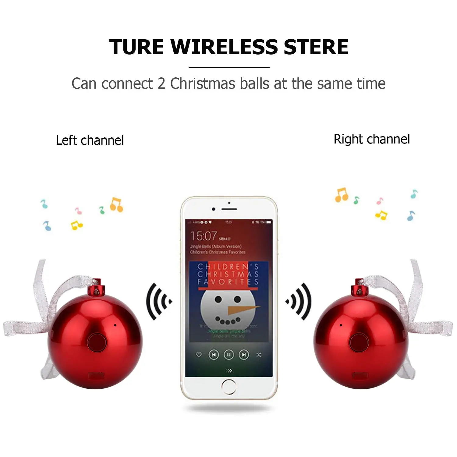 Christmas Ball Speaker Wireless BT Speaker 8 Christmas Songs Blue tooth Speaker Gifts Items