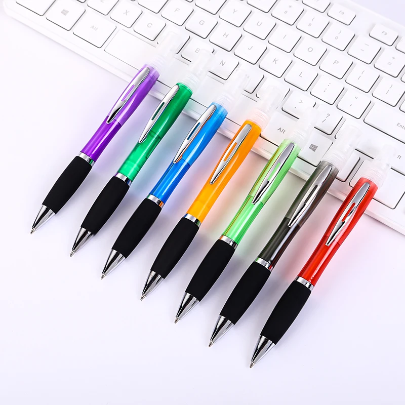 
Hot Selling Portable Colorful Perfume Retractable Sanitizer Sprey Ballpoint Pen 
