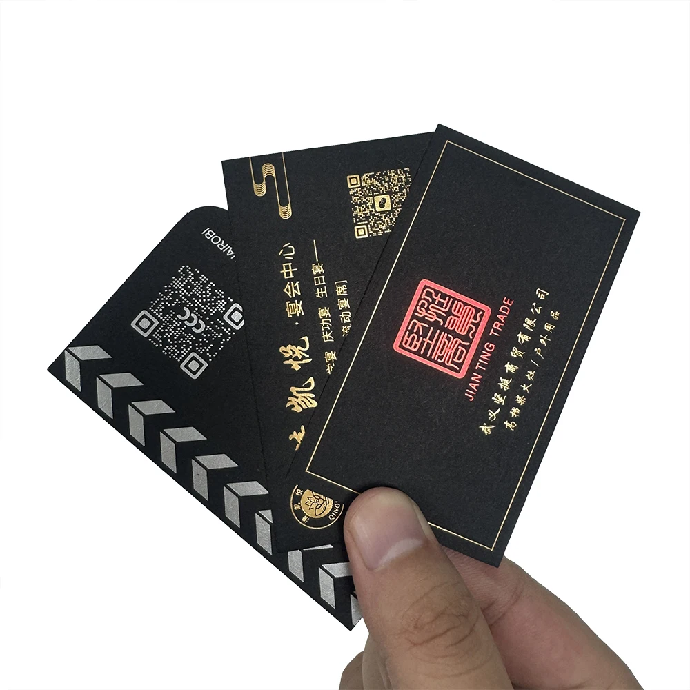 Custom Luxury Gold Foiled Logo Business Card Advertising Postcard Company Promotion Thank You Card