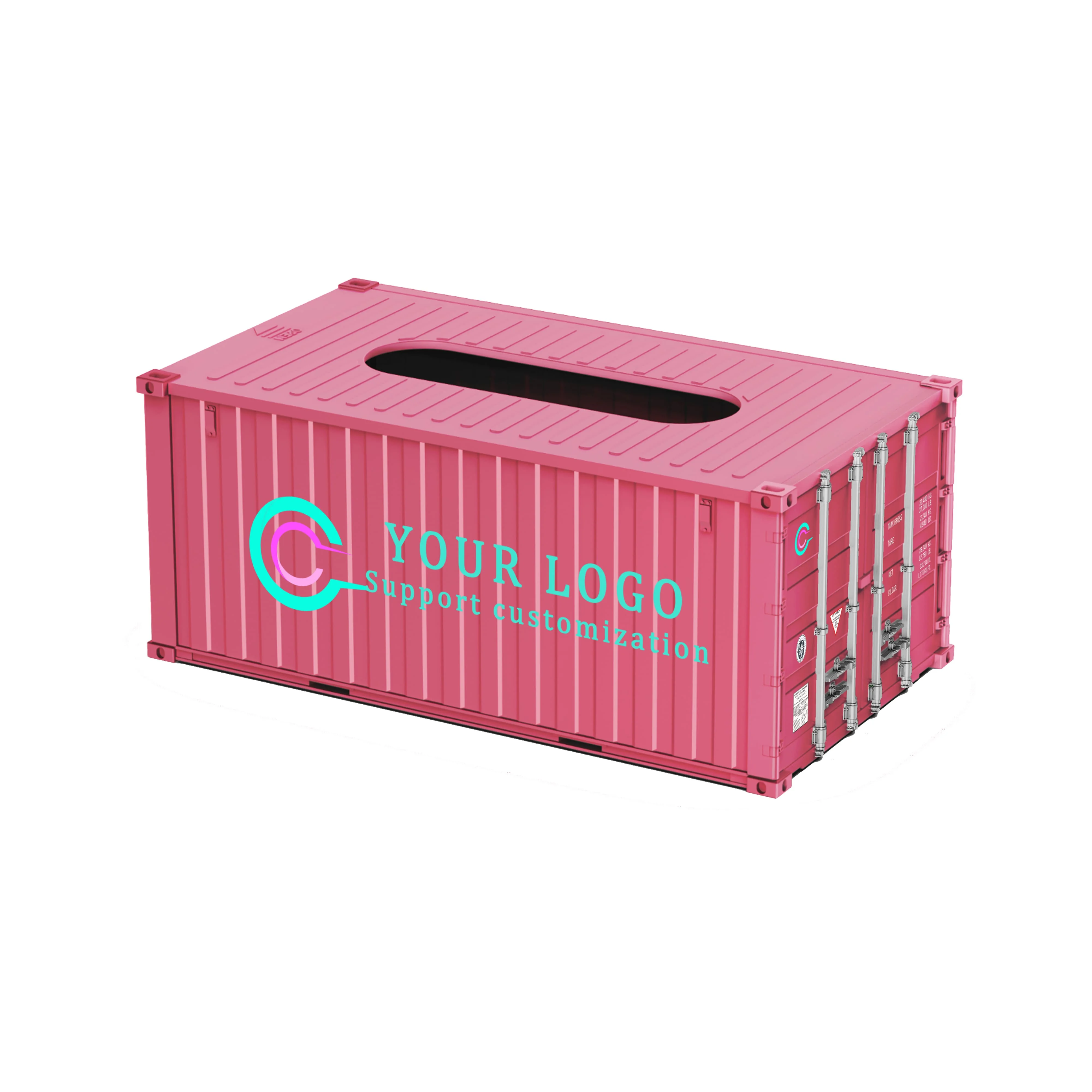 Custom LOGO Simulation Container Tissue Box Office Desktop Carton Exhibition Companion Gift Shipowner 1:28 Assembly