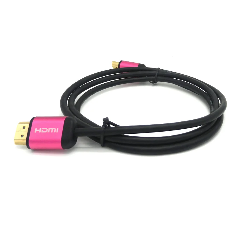 4.2mm slim zinc alloy metal shielded hdmi  4k 3D video cable 1.5M 2M thin hdmi cable