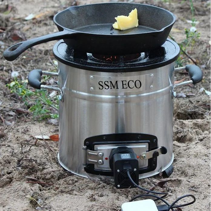 CE Proved Pellet Stove Electricity Generating USB Charging Camp Stove