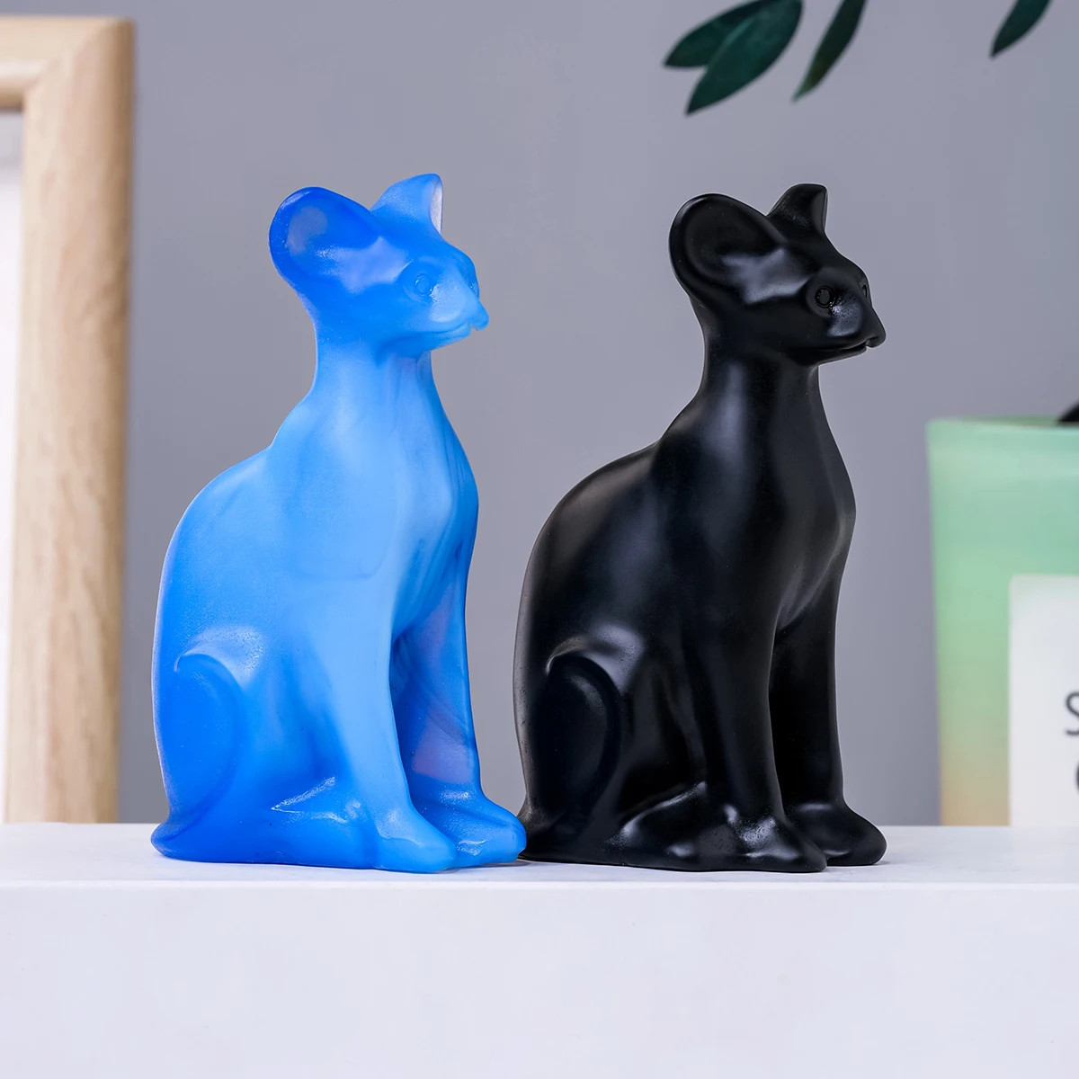 Crystal Hot Sales Yellow Calcite Carved Sphynx Cat Statue Carfts For Home Decor