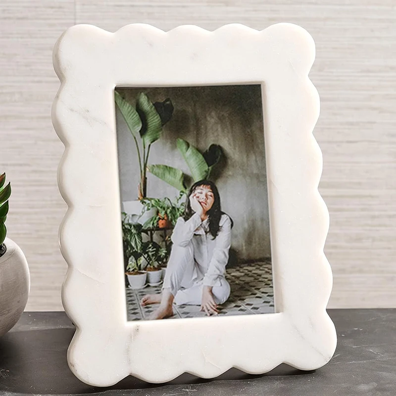 Marble Frame with Brass Family Fashion Tabletop Photo Frames for Decorations