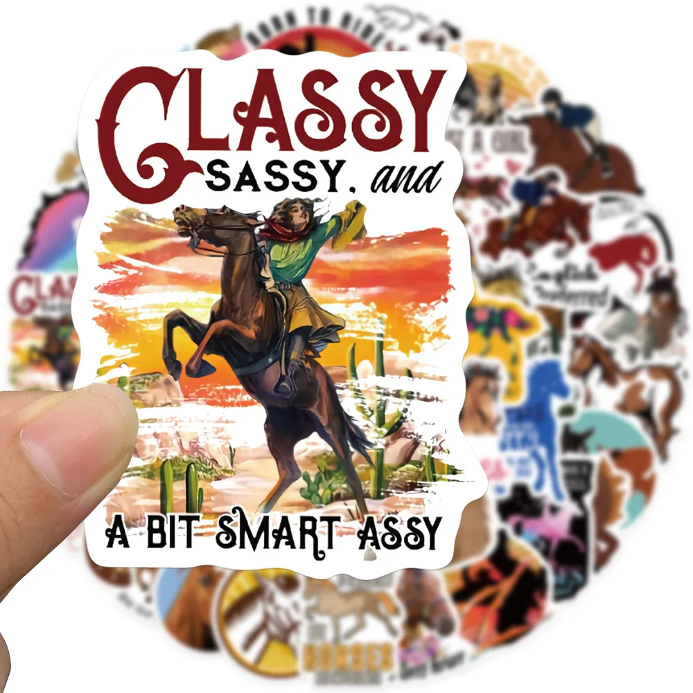 50pcs Cartoon horse animal Uv Proof Waterproof Vinyl Sticker Paper Custom Die Cut Adhesive Logo Sticker