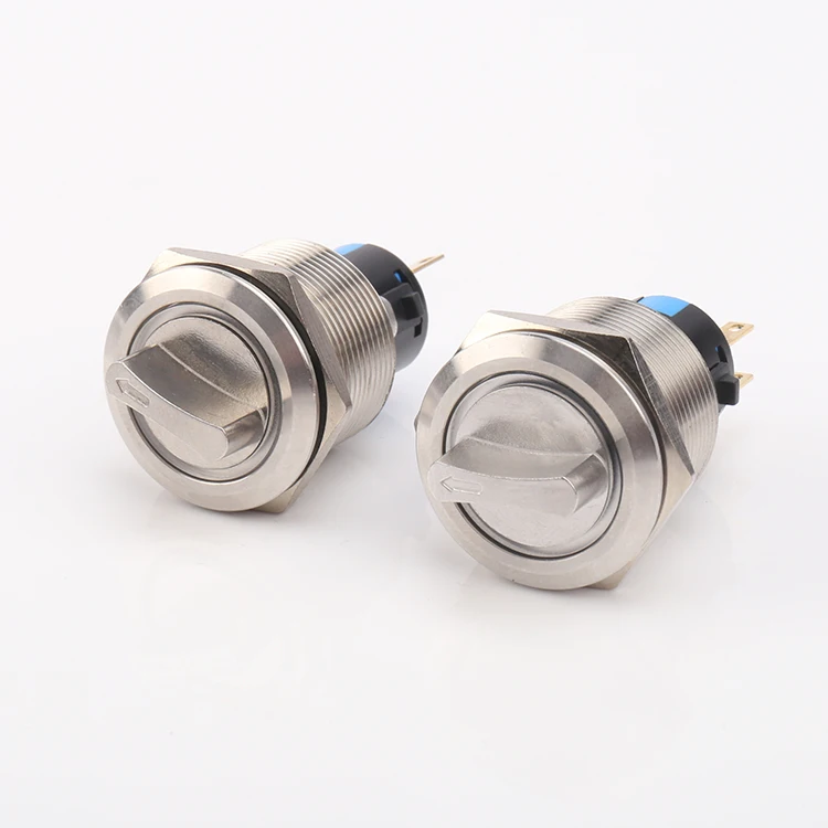 25mm Waterproof 3 position Pushbutton 24v mechanical  Metal push button Switch rotary switch
