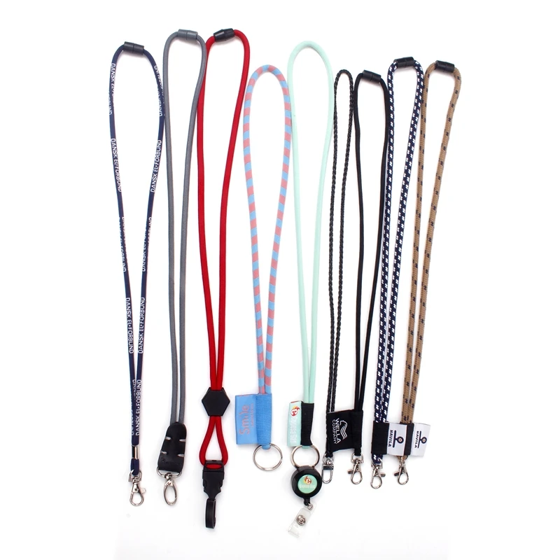 Wholesale Round Rope Lanyards Nylon Durable Leather Round Lanyard With High Quality