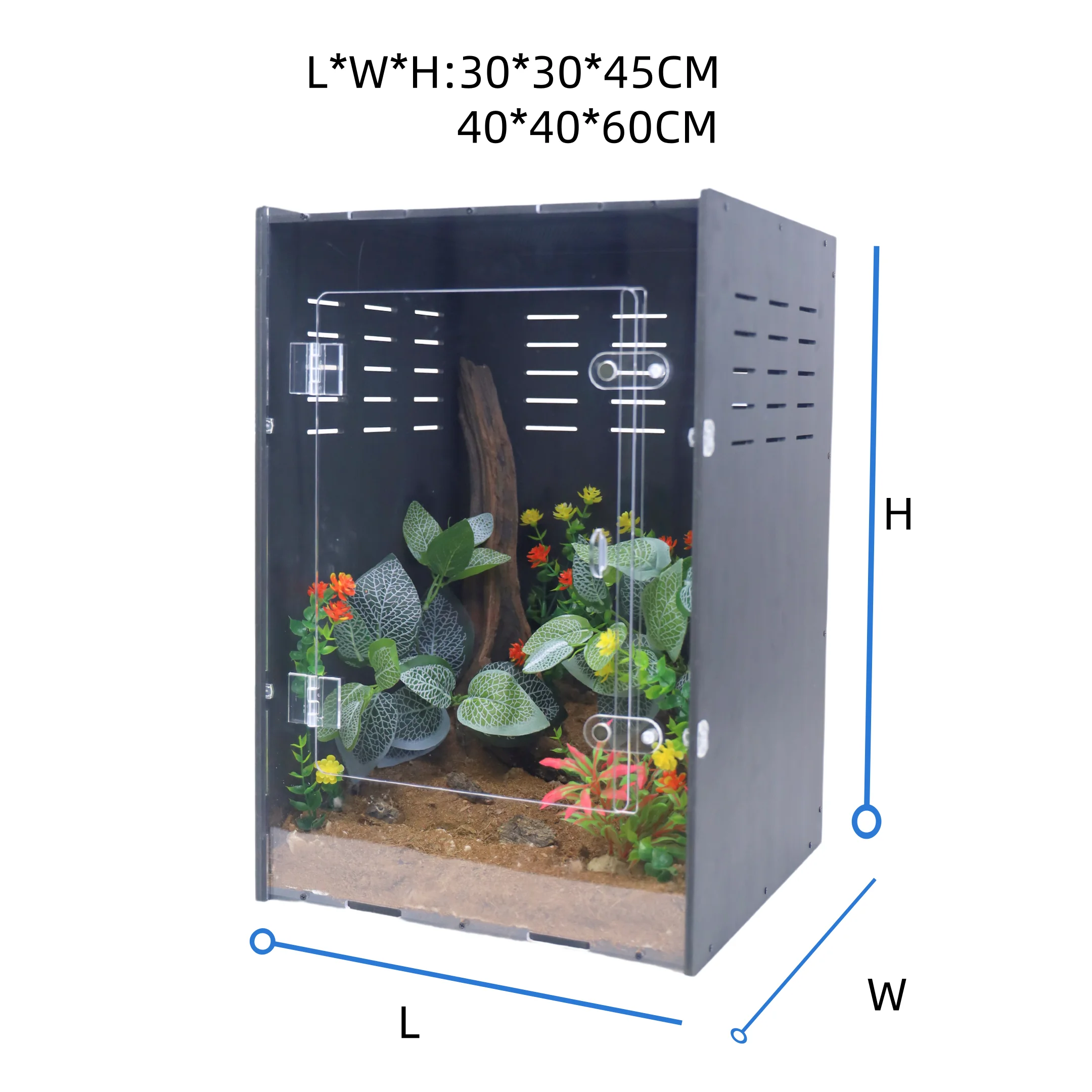 wholesale pvc reptile enclosure terrarium  cage for lizard python bearded dragon gecko feeding support customized size pvc cages