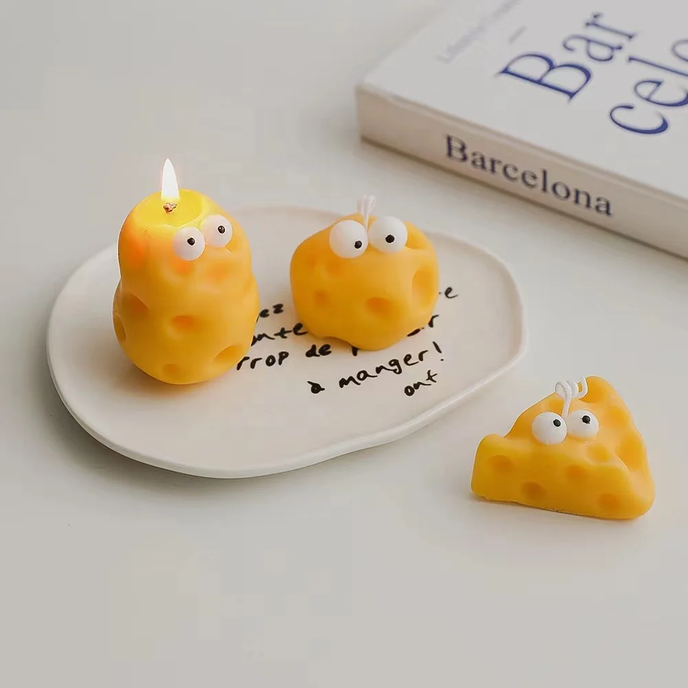 Cheap Price Natural Vegan Soy wax Cute Cheese Brothers Food Scented Candle for Home Decor Gift Giving