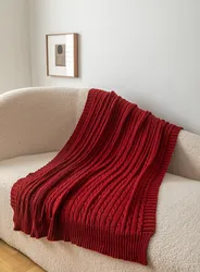 Soft 100% Cotton electric Knitted Blanket For Travel Sofa Cover Multicolor