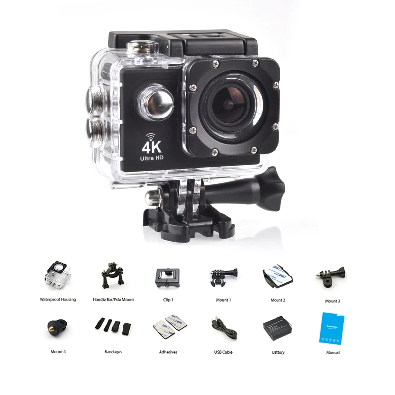  2021 Мини Wi-Fi вращающаяся видеокамера видеорегистратор go pro Экшн-камера 4k Водонепроницаемая
