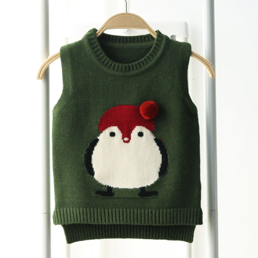
children vest jacquard carton pattern knit customized toddler vest 