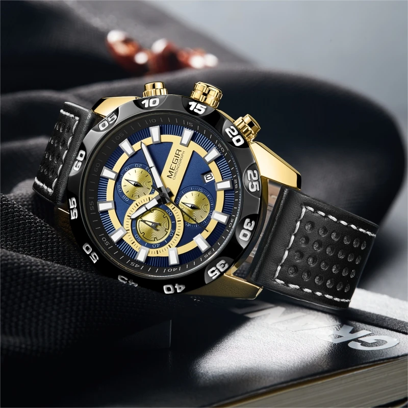 Уникальные мужские 2096 часы Relojes MEGIR оптовая продажа светящиеся Chrono в наличии повседневные спортивные uhren