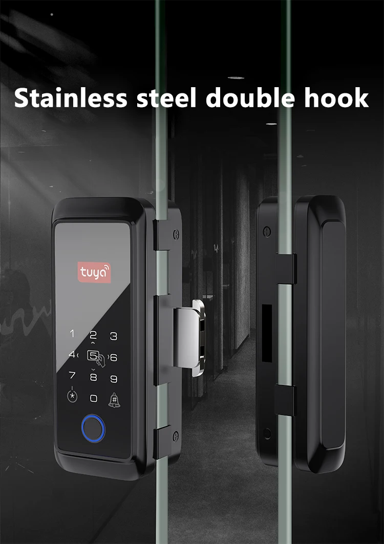 YOUHE C2 User Fingerprint 100PCS Tuya WIFI App High Security Fully Automatic Glass Door Lock Smart Door Lock Phone Basic Cloud