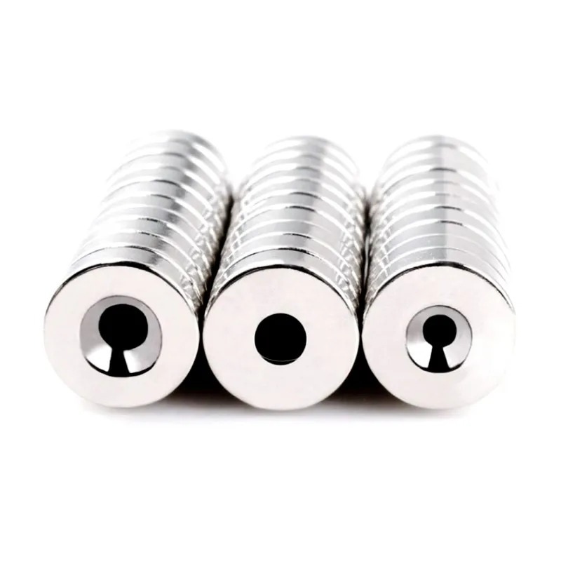Industrial Small Neodymium Round Shape Magnets With Countersunk Hole