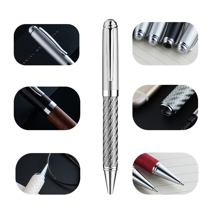 GemFully B2C current winning products pens imported from china metal carbon fiber ball-point pen set for gift