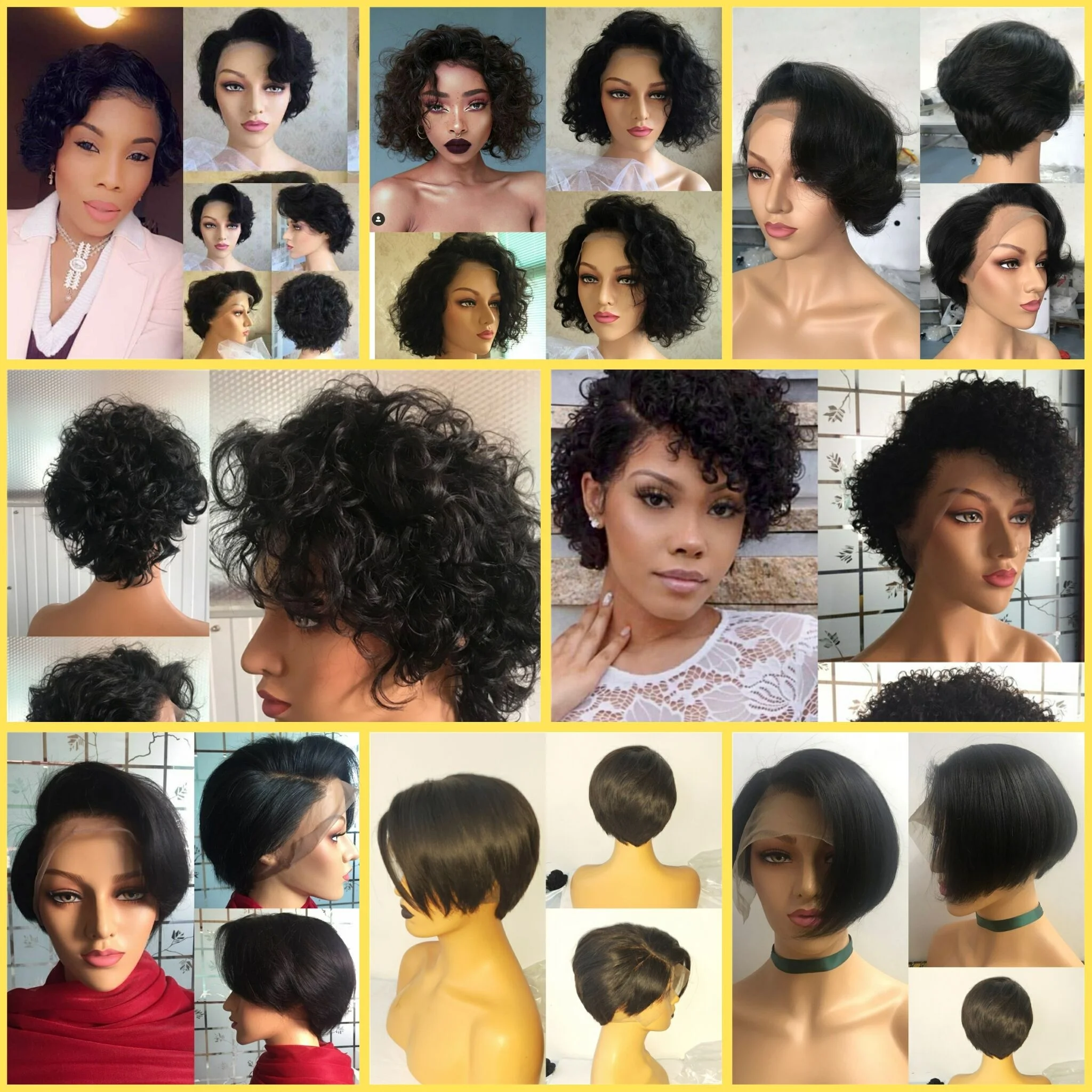 Amara best sale wave short pixie wig top quality pixie curly short wigs wholesale price lace front pixie cut wig in qingdaostock