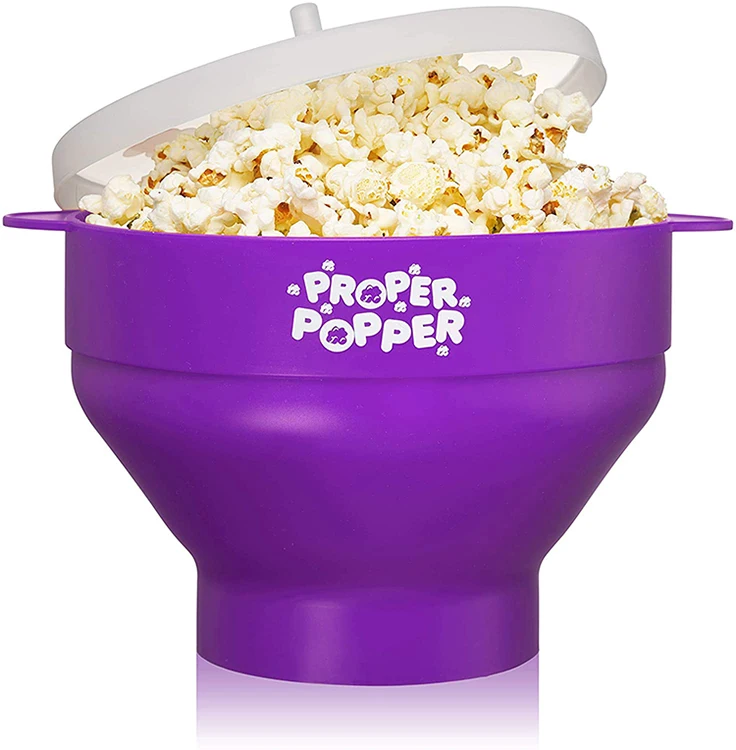 
Custom Hot Sale Dishwasher Safe Microwave Silicone Popcorn Popper Maker 