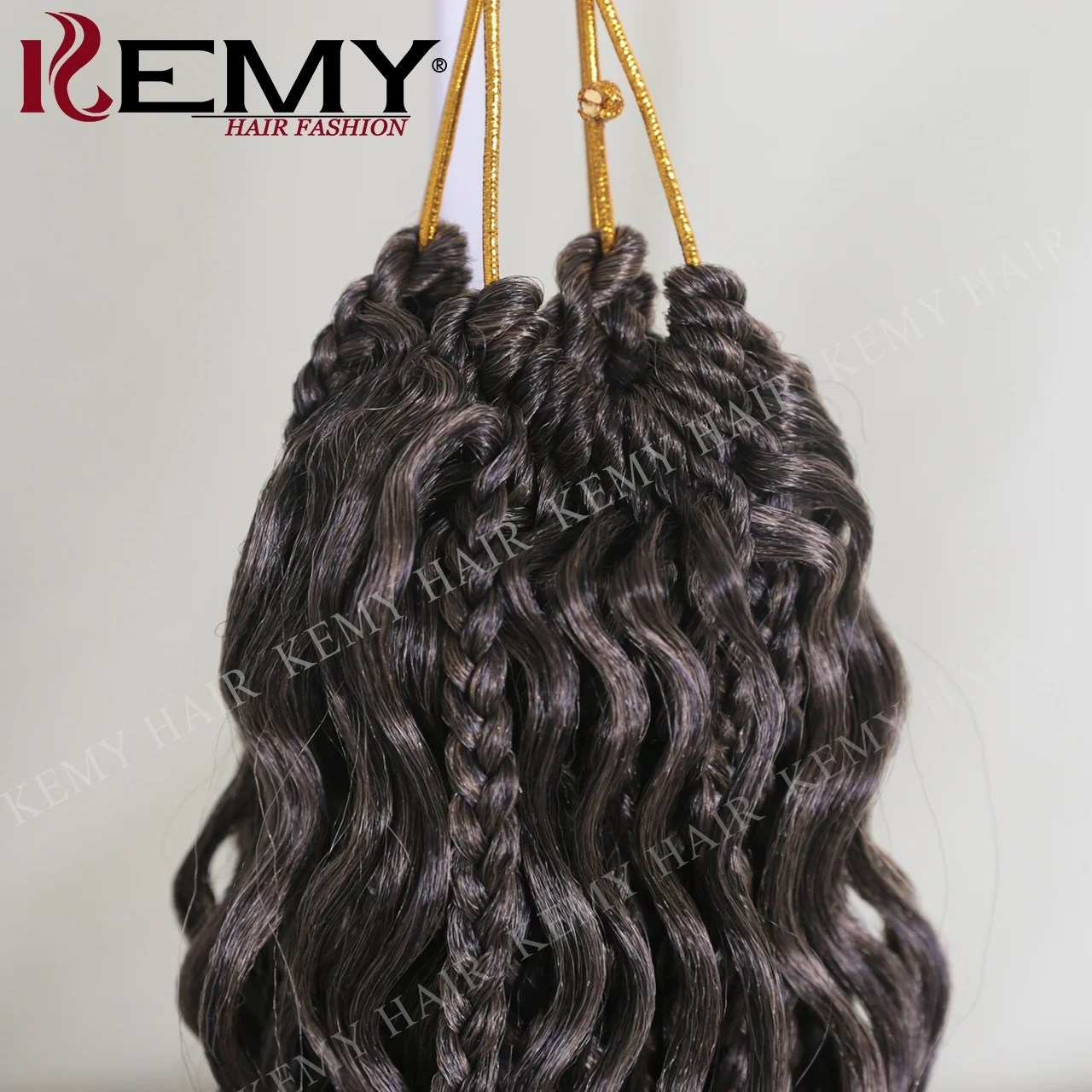 KEMY HAIR Synthetic River Locs  Braids Low Temperature Fiber Corchect Braiding Hair Extension Per-looped Braids for Women