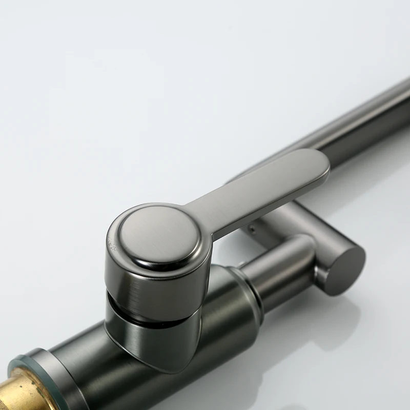 New Design Brushed Nickel Bathroom Faucet 360 Degree Pull Out Sprayer Basin Mixer Water Tap for Bathroom Washbasin