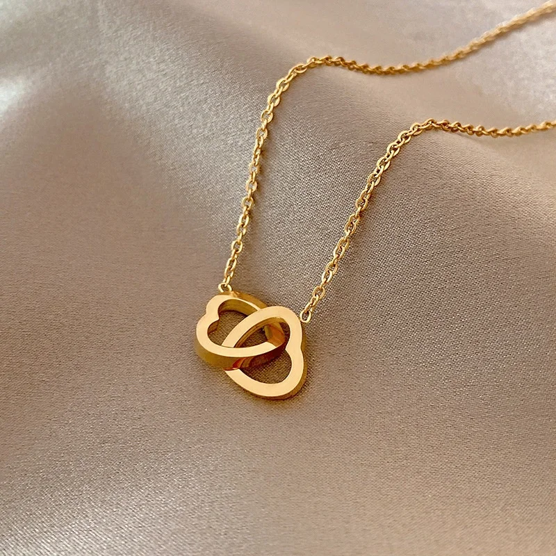 Cadena Para Mujer 18k позолоченная Бабочка Сердце Клевер на заказ женское ожерелье из нержавеющей стали ювелирные изделия