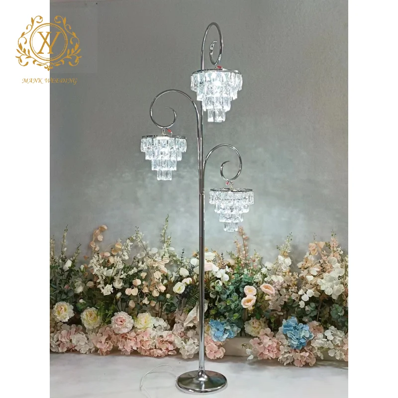 Luxury Acrylic Crystal Light Path Guide Ceremony Pavilion Chandelier Wedding Background Decorative Light 2024 New Wedding Props
