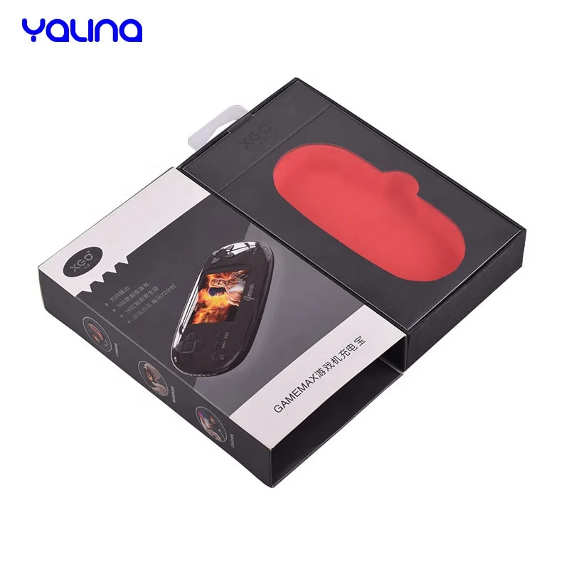 Custom mini gift box rigid cardboard printed logo drawer storage boxes power bank battery packaging box