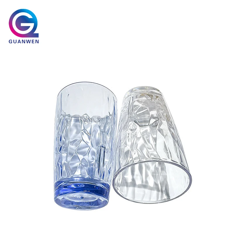 Plastic Polycarbonate PC Custom LOGO Frosted Clear Unbreakable Beer Juice Drinks Tumbler Water Glass Tea Cup for Restaurant