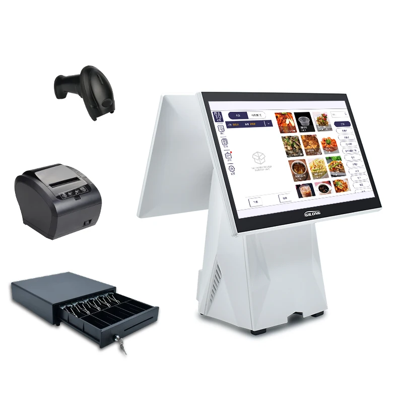 Built-in 80mm thermal printer 15.6 inch windows all in one pos terminal