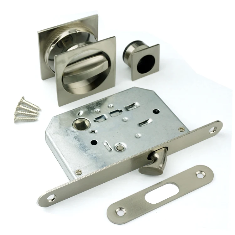 Lock Hook Type Double Mortise Bathroom Lowe Sliding pocket Door Handle