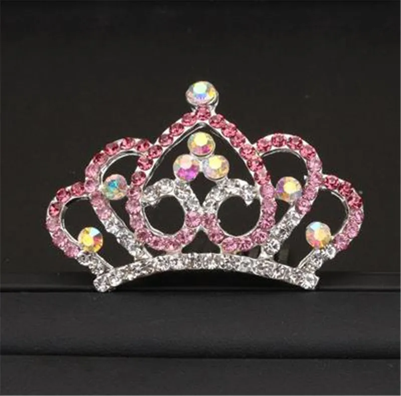 Детская Корейская корона обруч тиара со стразами для принцессы для девочки зажим для волос для маленькой девочки любимой расческа для волос ювелирные изделия,