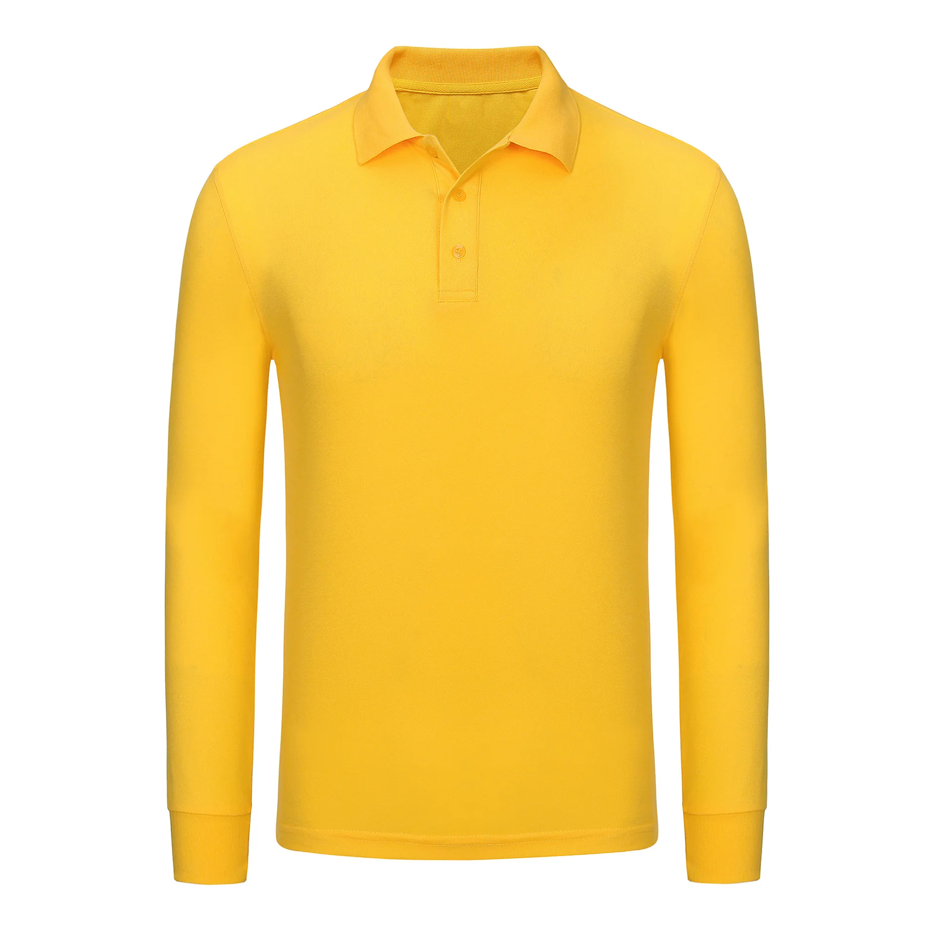 High quality custom Logo men t shirt polo high quality plain knit unisex rugby long sleeve polo shirt men