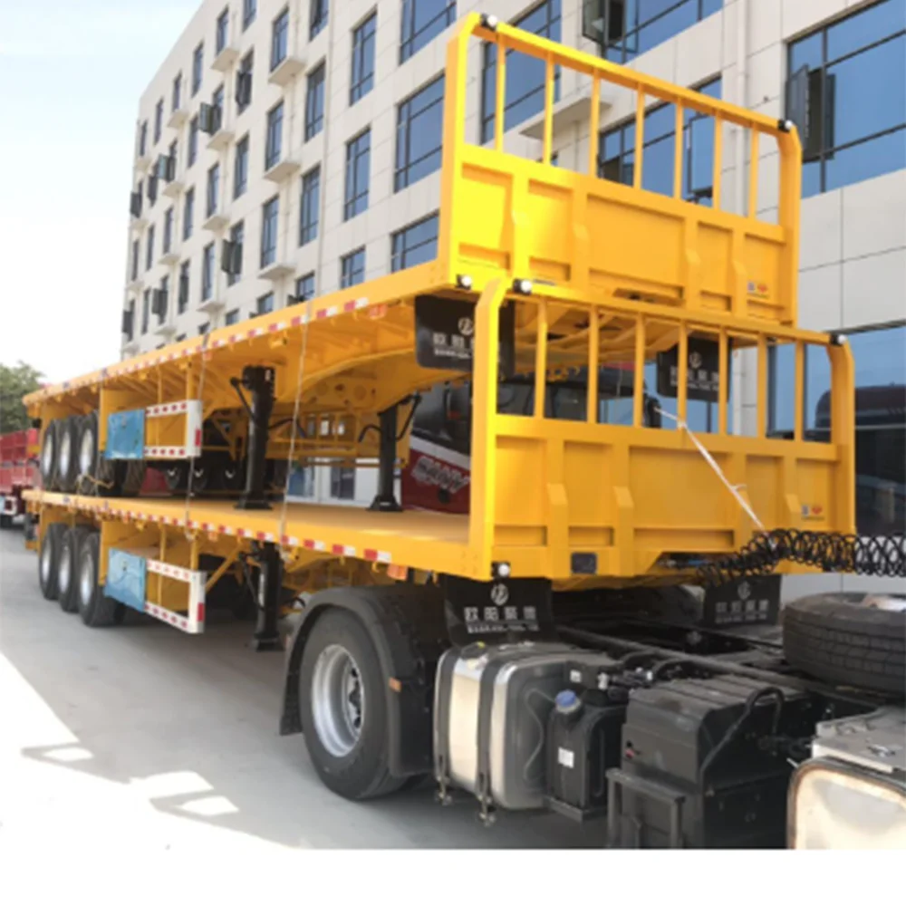 OYJD Truck Super Mini Flatbed Carcc Container 20Ft 15 Meters Flatbed 4X4 Car Truck Semi Trailer Flatbed Trailer 40 Ft