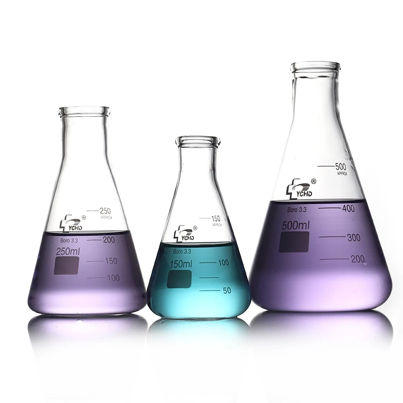 Использование конической колбы в лабораторной стеклянной посуды erlenmeyer коническая колба 50 мл 100 мл 150 мл 500 мл 250 мл 150 м 5000 мл