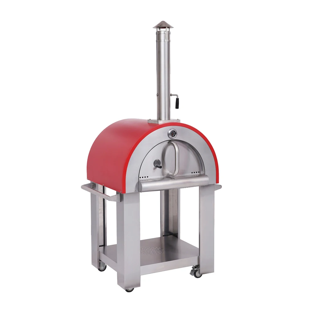 Открытый корпус целиком из нержавеющей стали мобильный дровяная печь для пиццы