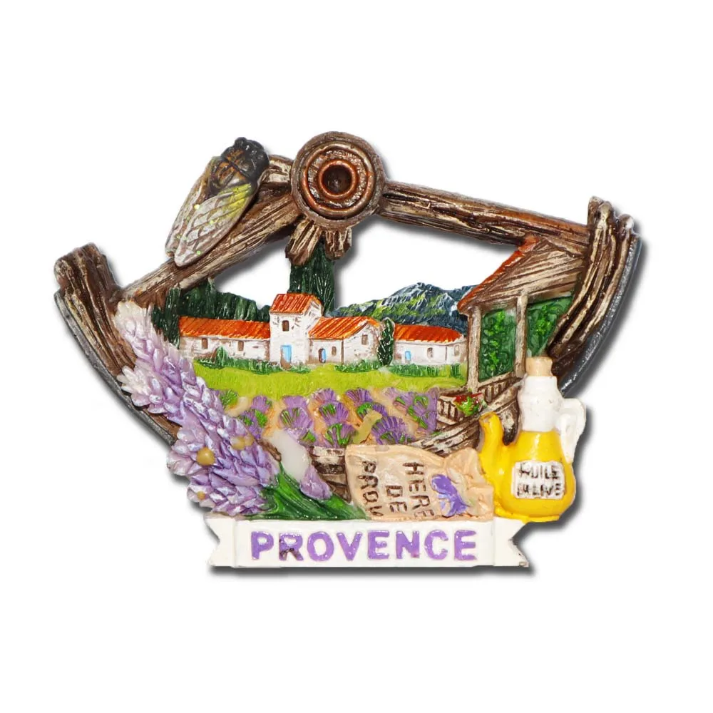 Customized France Paris Provence  3D Resin Fridge Magnet  Tourist Souvenir Refrigerator Magnetic Stickers Home Decoration
