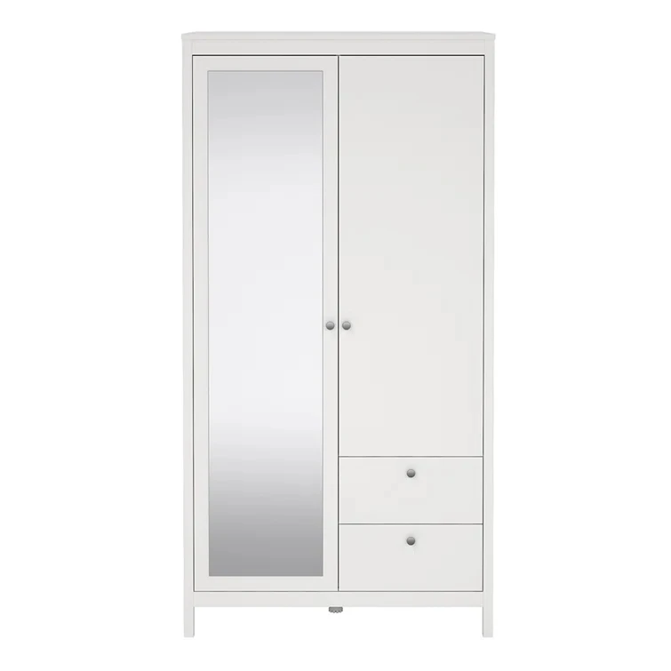 Sleek Design contemporary Style Factory Wholesale Wooden Wardrobe Roperos with Mirror Door for Bedroom