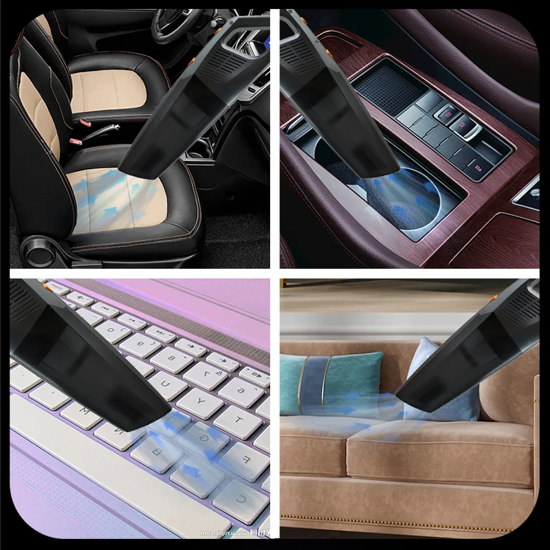 Car Vaccum Cleaner Low Noise Portable Rechargeable Handheld Powerful Suction Auto Vacuum Cleaner For Car