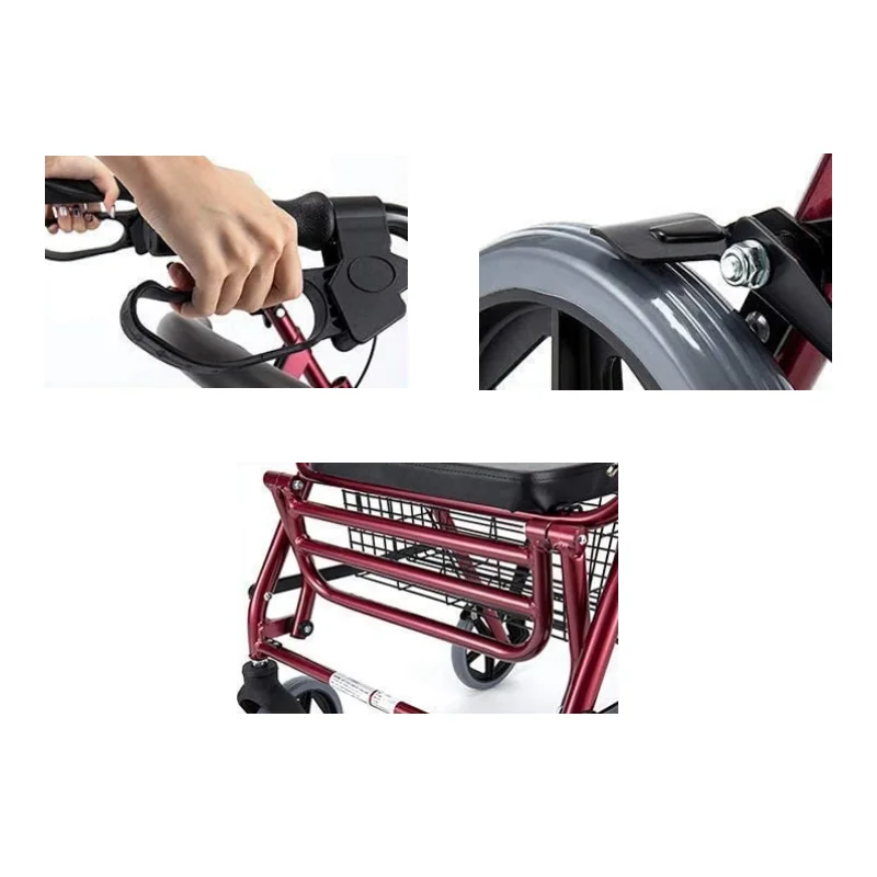 Four Wheel Detachable Aluminum Rollator Walker