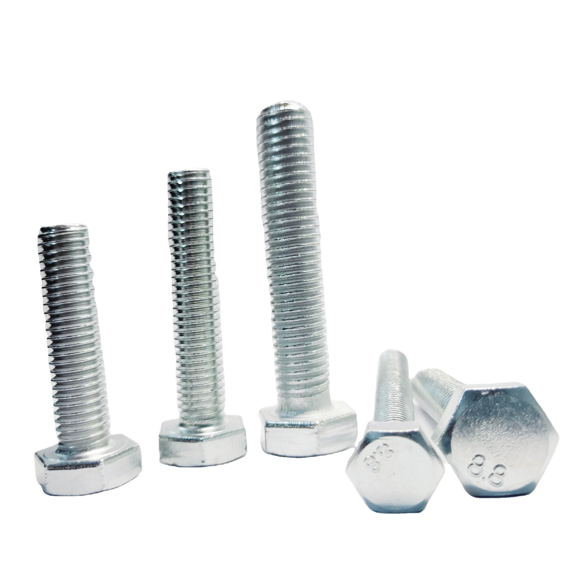 Galvanized  DIN931 Full Half Thread Hexagon Head Bolt And Nut