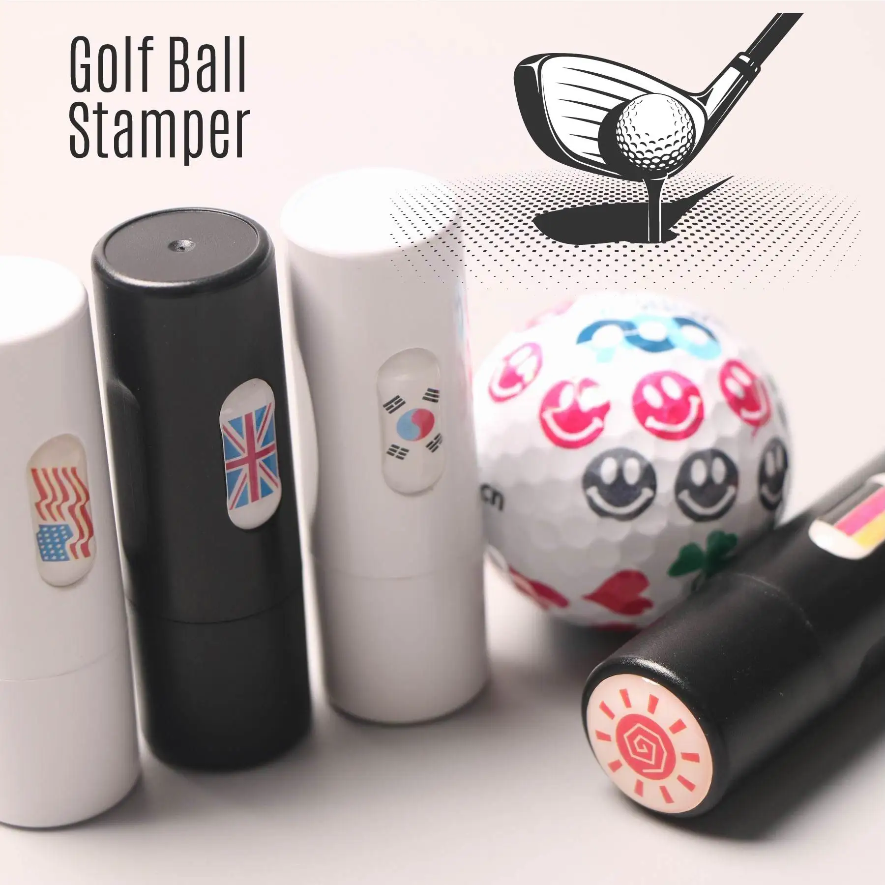 Personalized golf balls stamper quick drying ink plastic golf ball stamper