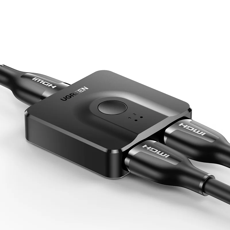 UGREEN Разделитель с мультимедийным интерфейсом высокой четкости разрешением 4K HDMI переключатель пультом дистанционного управления для Xiaomi Mi Box двойным направлением 1x 2/2x1 адаптер HD-MI tcher 2 в 1