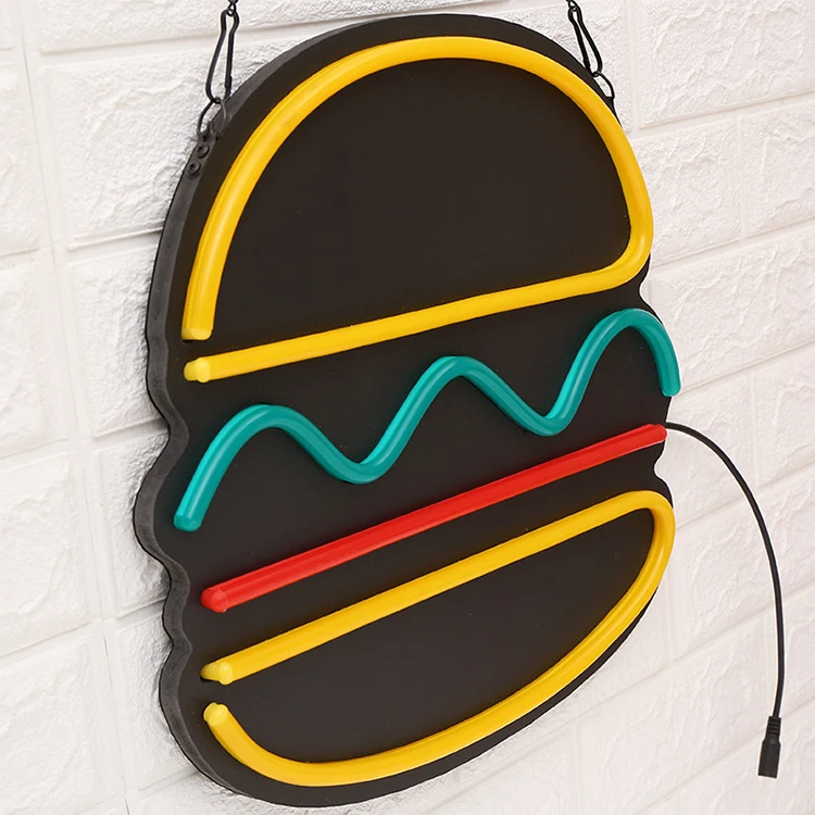 Factory direct hamburger restaurant LED luminous sign flexible neon sign