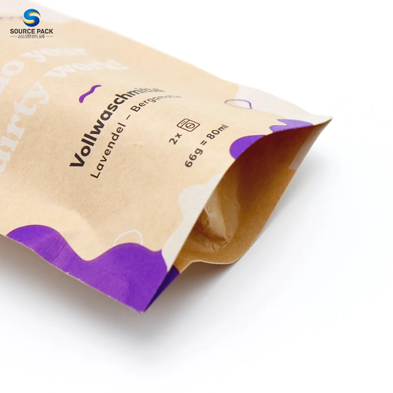 kraft paper doypack compostable ziplock pouch eco friendly biodegradable packaging bag