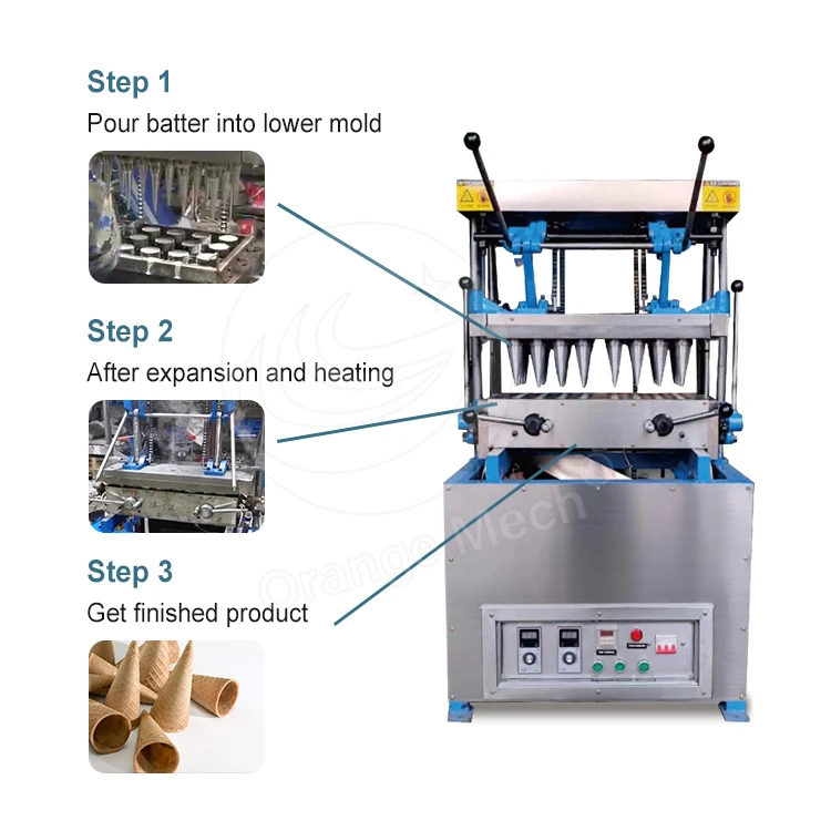 ORME Bread Pizza China Edible Coffee Cup Fully Automatic Mini Ice Cream Sugar Cone Make Machine Maker