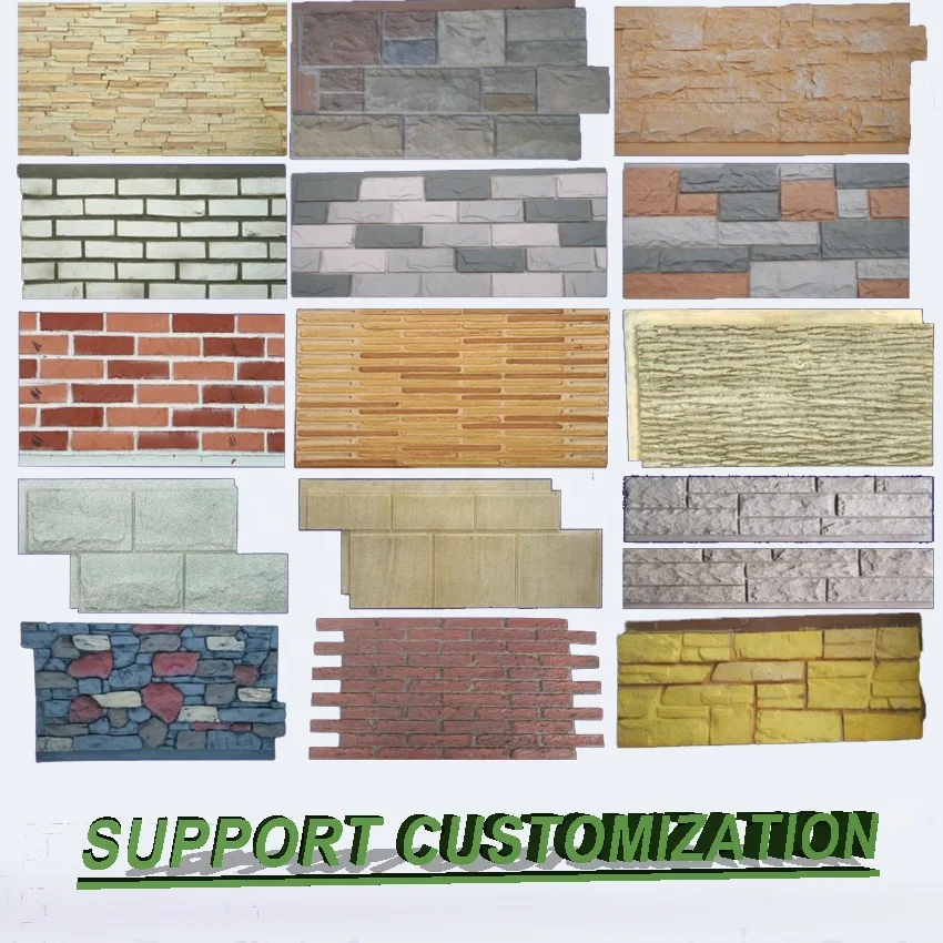 Manufacturer Custom polyurethane artificial Wall Panels cultured stone Faux Stone panels for house decoration