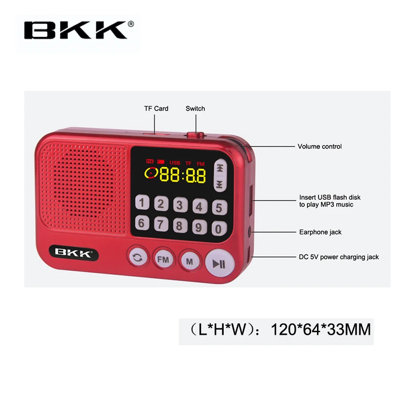 Многофункциональное мини-радио с USB, TF-картой, mp3-плеером, встроенным Bluetooth-динамиком, FM-радио, мини FM-радио