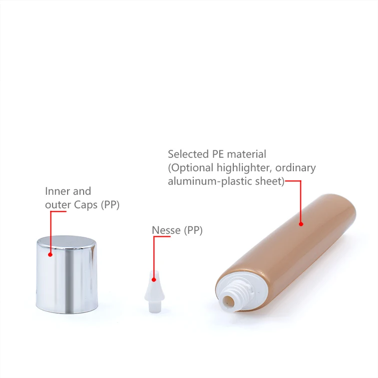 22mm Double-Layer High Flat Cap Soft Tube with 5mm Inner Plug for Sunscreens and Back Filling