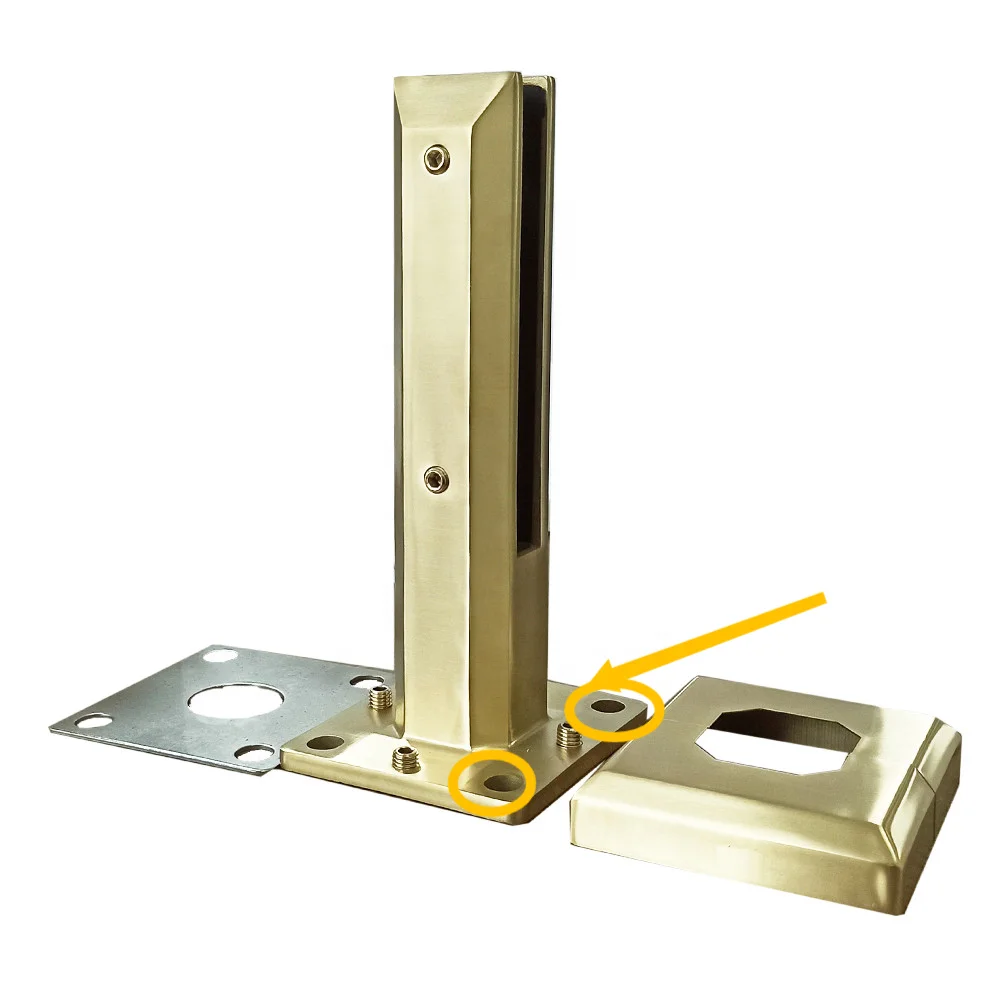 High repurchase rate Gold Stainless Steel Adjustable Glass Balustrade Spigot Glass Pool Fence Spigot Gold Color Glass Spigot