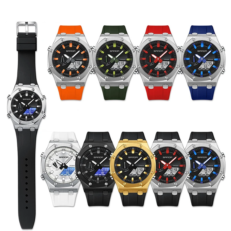 CW-361 OEM accept quartz analog silicone strap ladies wrist watches waterproof sports watch